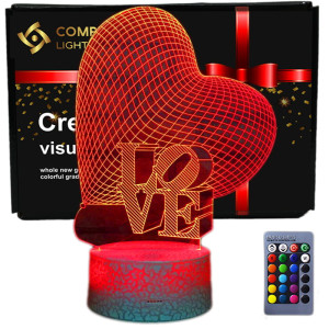 lampka nocna na prezent dla dzieci 3D - Love