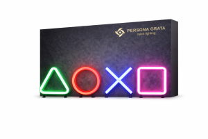 Neon LED USB/baterie lampka na ścianę Napis do pokoju znak neonowy DOXO PlayStation PS (1)