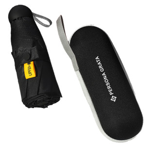 Parasol składany mały do torebki w kapsułce Parasolka Czarna Mini I Ochrona UV 50+