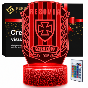 Lampka nocna 3D LED Resovia Rzeszów – motyw Resovii w efektownej lampce 3D