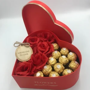 Prezent dla przyjaciółki - flower box z ferrero rocher