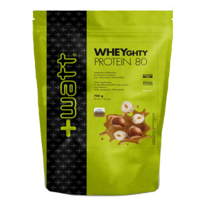 +Watt Wheyghty 80 750 gr vari Gusti Proteine Concentrate Nocciola