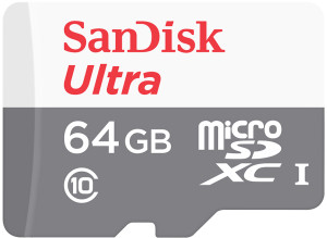 Karta pamięci SanDisk microSDXC Ultra 64GB Class 10 UHS-I (SDSQUNR-064G-GN3MN). Karty pamięci