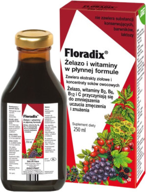 Suplement diety Floradix Żelazo i witaminy 250 ml (4004148057076). Naturalne suplementy diety i ekstrakty