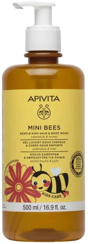 Żel do mycia włosów i ciała Apivita Mini Bees Infant Gel Calendula & Honey 500 ml (5201279088705). Kosmetyki pielęgnacyjne dla dzieci i niemowląt