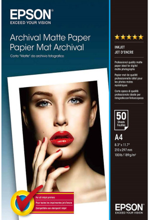 Papier fotograficzny Epson Archival Matte Paper A4 50 szt (C13S041342). Papier fotograficzny