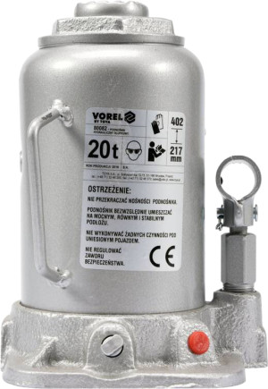 Podnośnik hydrauliczny butelkowy Vorel 80082 20 t 217-402 mm (5906083800825). Dźwigniki