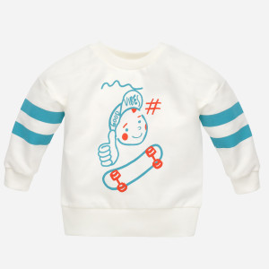 Bluza bez kaptura chłopięca Pinokio Orange Flip Sweatshirt 110 cm Ecru (5901033307119). Bluzy chłopięce bez kaptura