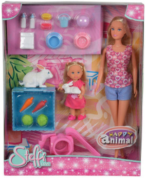 Zestaw lalek Simba Steffi i Evi ze zwierzątkami 29 cm (4006592521561). Lalki dla dzieci