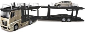 Model metalowy Lawety Bburago Mercedes-Benz Actros Beżowy czarny 1/43 (4893993314584). Kolekcjonerskie modele pojazdów
