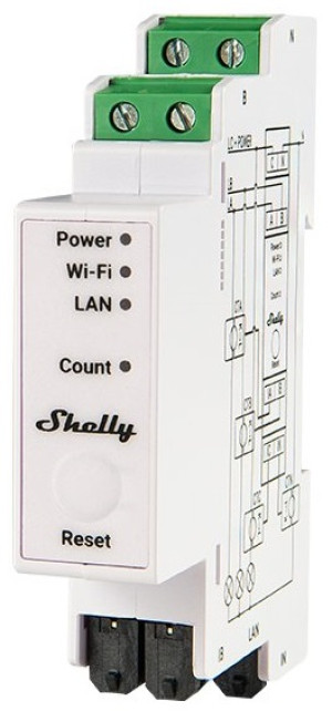 Licznik energii elektrycznej Shelly "Pro 3EM-400A" Wi-Fi 3 x 400 A faz z funkcją pomiaru (3800235268117). Akcesoria do inteligentnego domu