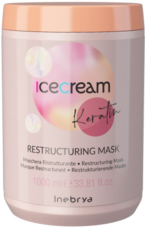 Maska do włosów Inebrya Ice Cream Keratin restrukturyzująca 1000 ml (8008277263120). Maski do włosów