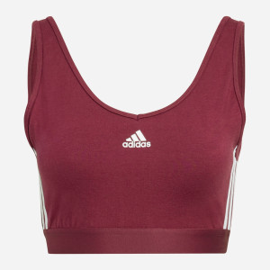 Top sportowy damski adidas W 3S Cro H10190 2XL Bordowy (4064055455402). Topy sportowe damskie