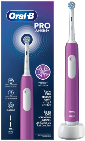 Elektryczna szczoteczka do zębów dla dzieci Oral-b Braun Pro Junior Purple (8006540742891). Szczoteczki elektryczne i irygatory