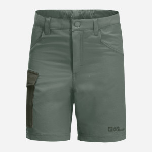 Krótkie spodenki młodzieżowe chłopięce Jack Wolfskin Active Shorts K 1609341-4311 164 cm Ciemnozielone (4064993682601). Spodenki chłopięce