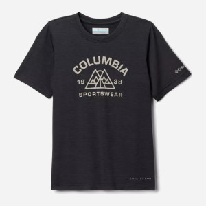 Koszulka chłopięca Columbia Mount Echo Short Sleeve Graphic Shirt 1989651009 128-134 cm Czarna (195980077217). T-shirty chłopięce