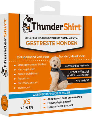 Relaksacyjna kamizelka dla zestresowanych psów ThunderShirt Compression shirt XS Grey (3411113088163). Ubranka dla zwierząt
