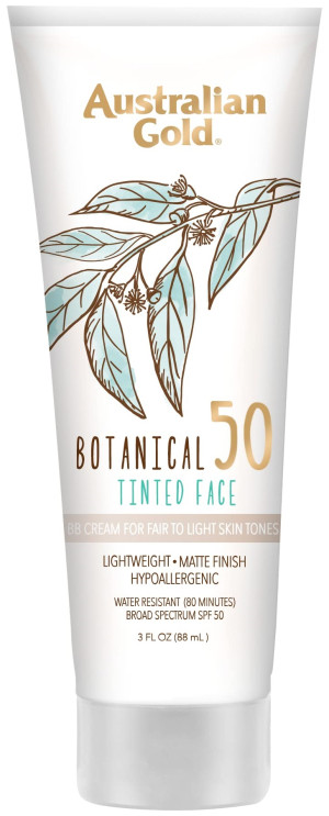 Krem do twarzy Australian Gold Botanical Sunscreen Tinted Face Cream Light SPF 50 przeciwsłoneczny 88 ml (0054402730188). Kremy przeciwsłoneczne