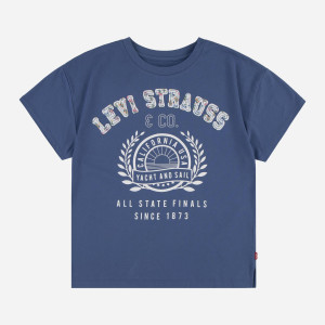 Koszulka młodzieżowa dla dziewczynki Levis 4EK177-BIB 146-152 cm (12A) Granatowa (3666643076955). T-shirty dziewczęce