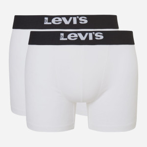 Zestaw majtek męskich typu bokserki 2 szt Levi's Solid Basic Boxer Brief Organic Co 2P 7012228420110 S Biały/Czarny (8720245437820). Majtki męskie