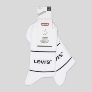 Zestaw skarpetek damskich 2 pary Levi's Short Cut Logo Sport 2P 7012105670070 35-38 Biały (8720245185585). Skarpetki damskie