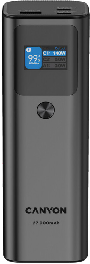 Powerbank Canyon PB-2010 TFT PD140W 27000 mAh Dark Grey (CNE-CPB2010DG). Powerbanki