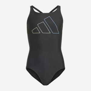 Strój kąpielowy jednoczęściowy dziecięcy dla dziewczynki adidas Big Bars Suit G IL7276 116 Czarny (4067887687317). Stroje kąpielowe dziewczęce