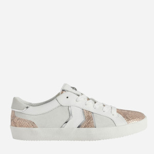 Sneakersy damskie skórzane Geox D16FBC022RY-C1QH8 36 23.4 cm Biały/Różowe złoto (8050036517586). Tenisówki i trampki damskie