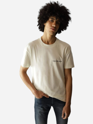 Koszulka męska bawełniana Calvin Klein Jeans J30J324671-CGA S Beżowa (8720109352955). T-shirty męskie