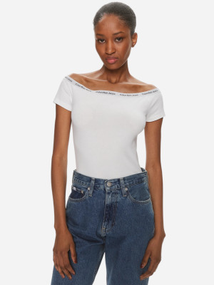 Koszulka damska bawełniana Calvin Klein Jeans J20J223098-YAF XS Biała (8720109321630). T-shirty damskie