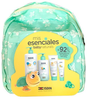 Zestaw kosmetyków dla dzieci Isdin Babynaturals Canastilla Premium Szampon-żel 750 ml + Balsam do ciała 400 ml + Regenerująca maść do pieluch 100 ml + Krem do twarzy 50 ml + Torba do wózka 1 