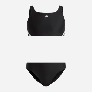 Strój kąpielowy dwuczęściowy dziecięcy dla dziewczynki adidas 3S Bikini IB6001 98 Czarny (4066752753478). Stroje kąpielowe dziewczęce