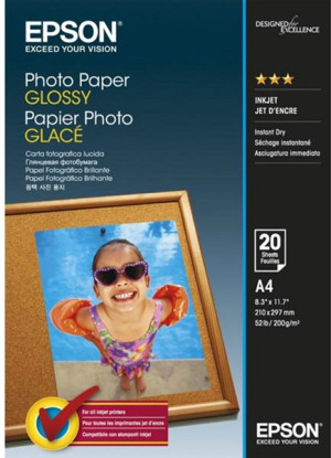 Papier fotograficzny Epson Glossy Photo Paper Błyszczący A4 200 g/m² 20 arkuszy (C13S042538). Papier fotograficzny