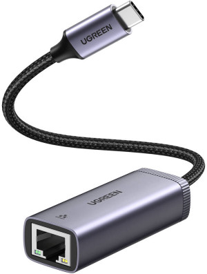 Adapter sieciowy Ugreen Ethernet RJ-45 - USB Type-C Grey (6957303843220). Karty sieciowe
