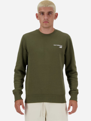 Bluza bez kaptura męska New Balance NBMT03911DMO S Oliwkowa (197375441795). Bluzy bez kaptura męskie
