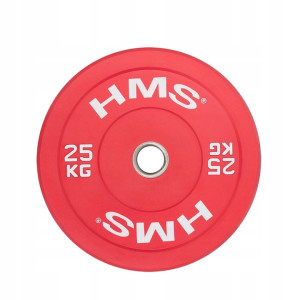 Tarcza olimpijska HMS Bumper 25 kg Czerwona (5907695520729). Obciążenia do sztangi