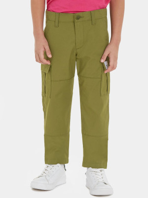Spodnie sportowe chłopięce Tommy Hilfiger KB0KB08471-MS2 128 cm Zielone (8720644741351). Spodnie chłopięce