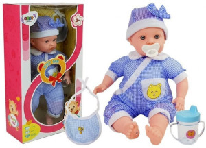 Lalka bobas LEAN Toys Niebieskie ubranie 45 cm (5908275997467). Lalki Bobasy