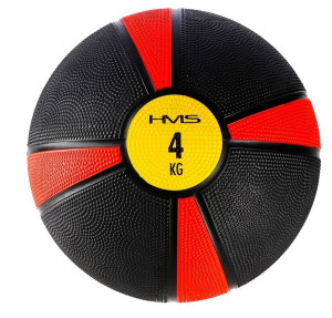 Piłka lekarska HMS 4 kg Czarno-czerwona (5907695540154). Piłki do ćwiczeń