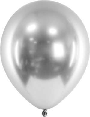 Balony PartyDeco Glossy 30 cm 50 szt Srebrne (5900779109926). Balony