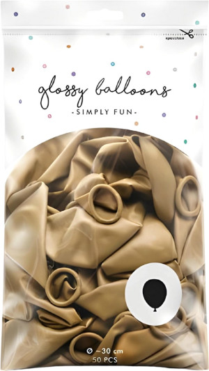 Balony PartyDeco Glossy 30 cm 50 szt Złote (5900779109933). Balony