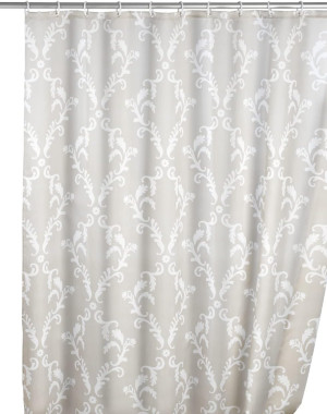 Zasłona prysznicowa Wenko Baroque tekstylna szara 180 x 200 cm (4008838120590). Zasłony prysznicowe