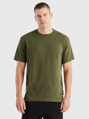 Koszulka męska bawełniana Tommy Jeans DM0DM18266-MR1 2XL Oliwkowa (8720646806119). T-shirty męskie