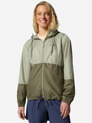 Kurtka wiatrówka damska sportowa z kapturem Columbia Flash Forward II Windbreaker 2116531348 XS Oliwkowa (195982367675). Kurtki wiatrówki damskie