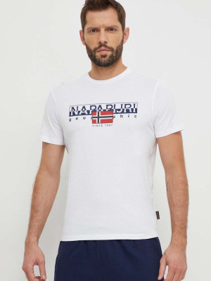 Koszulka męska bawełniana Napapijri S-Aylmer NP0A4HTO0021 L Biała (194905932327/800070320976). T-shirty męskie