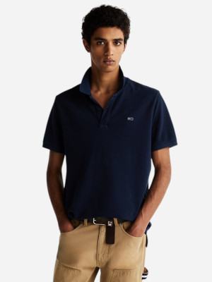 Koszulka polo męska elegancka Tommy Jeans DM0DM20226-C1G S Ciemnogranatowa (8720638453659). Koszulki polo męskie