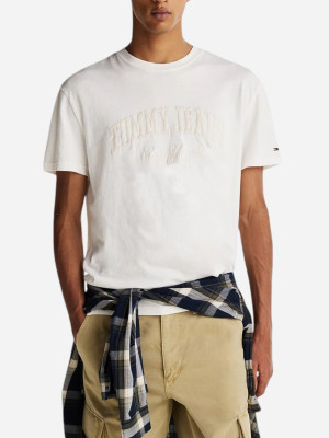 Koszulka męska bawełniana Tommy Jeans DM0DM20356-YBL L Biała (8720638451075). T-shirty męskie