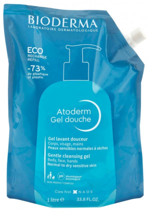 Żel pod prysznic Bioderma Atoderm zmiękczający Refill 1 l (3701129807323). Żele pod prysznic