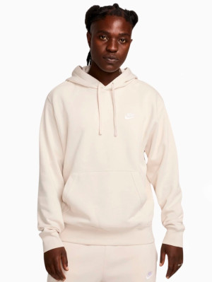 Bluza męska z kapturem ocieplana Nike M Nsw Club Hoodie Po Bb BV2654-104 XL Beżowa. Bluzy z kapturem męskie