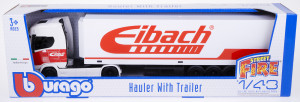 Samochod Bburago StreetFire Haulers Trailer Eibach 1:43 (4893993016518). Kolekcjonerskie modele pojazdów